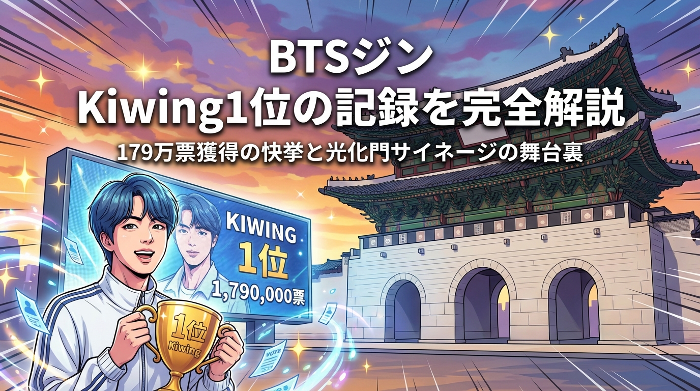 BTSジン Kiwing1位の記録を完全解説|179万票獲得の快挙と光化門サイネージの舞台裏