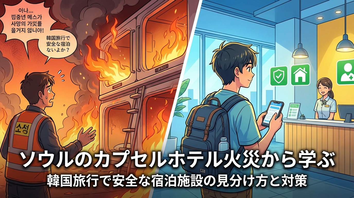 ソウルのカプセルホテル火災から学ぶ、韓国旅行で安全な宿泊施設の見分け方と対策