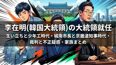 李在明(韓国大統領)の大統領就任・生い立ちと少年工時代・城南市長と京畿道知事時代・裁判と不正疑惑・家族まとめ