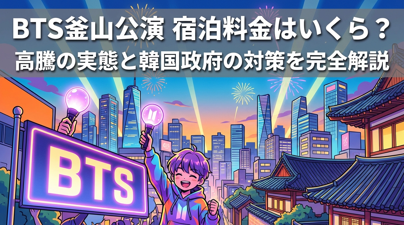 BTS釜山公演 宿泊料金はいくら?高騰の実態と韓国政府の対策を完全解説