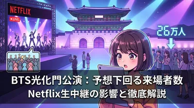 BTS光化門公演の来場者数が26万人予想を大幅下回った理由とNetflix生中継の影響を徹底解説