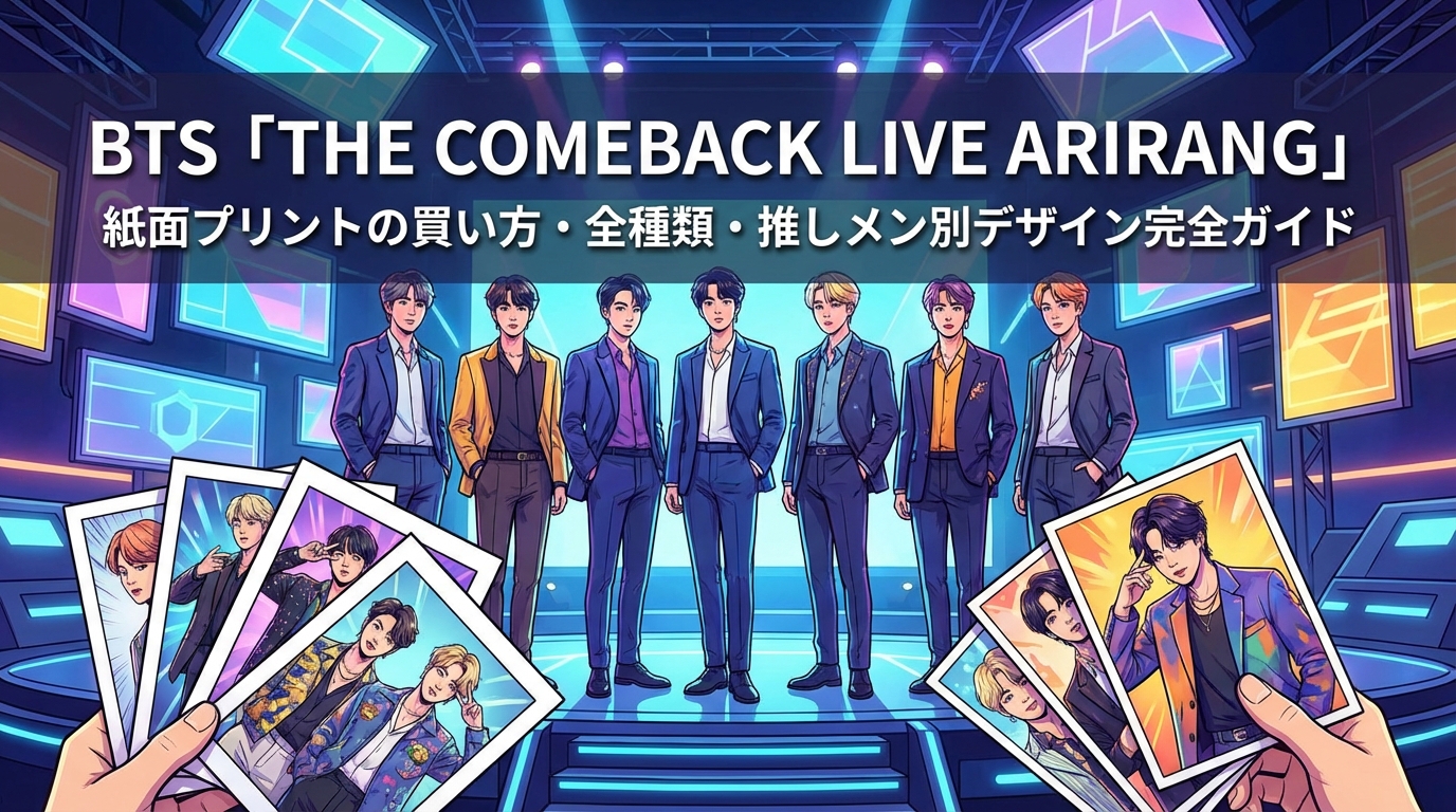 BTS「THE COMEBACK LIVE ARIRANG」紙面プリントの買い方・全種類・推しメン別デザイン完全ガイド