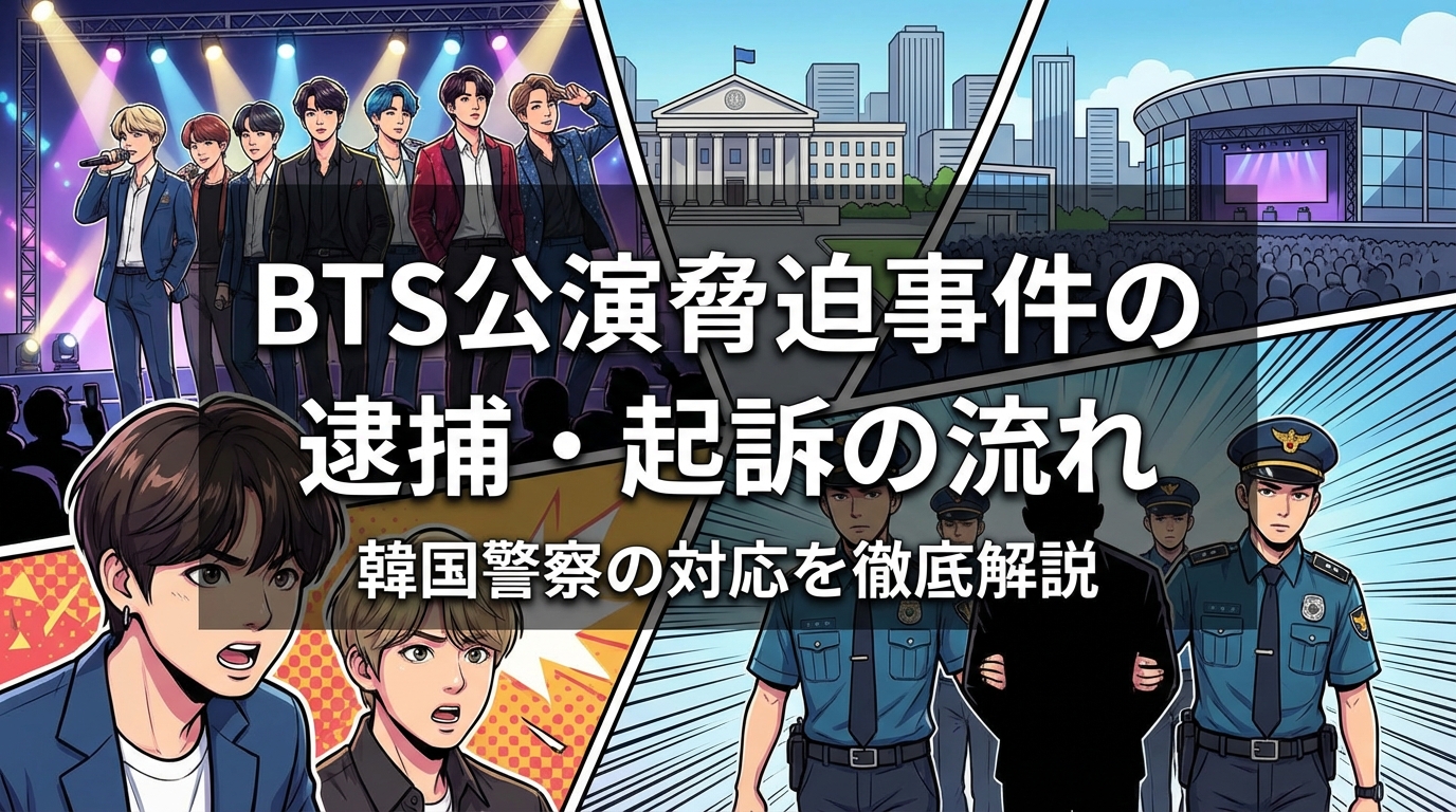 BTS公演脅迫事件の逮捕・起訴の流れと韓国警察の対応を徹底解説