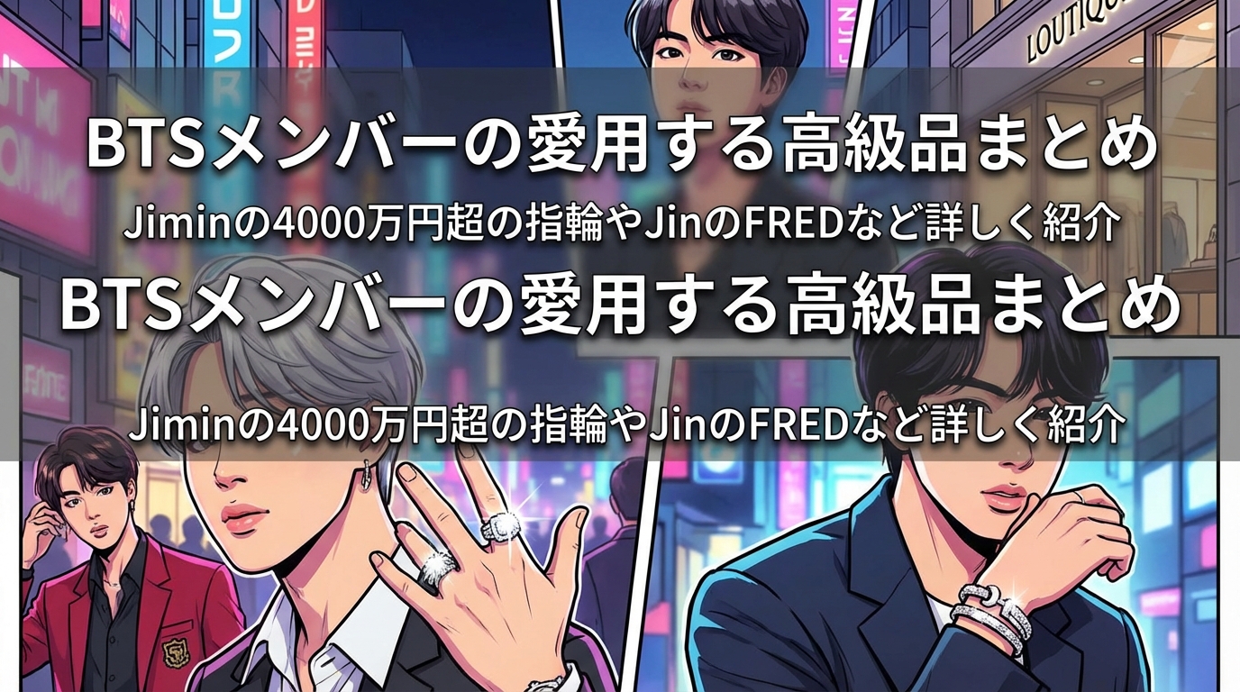 BTSメンバーの愛用する高級品まとめ|Jiminの4000万円超の指輪やJinのFREDなど詳しく紹介