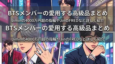 BTSメンバーの愛用する高級品まとめ｜Jiminの4000万円超の指輪やJinのFREDなど詳しく紹介
