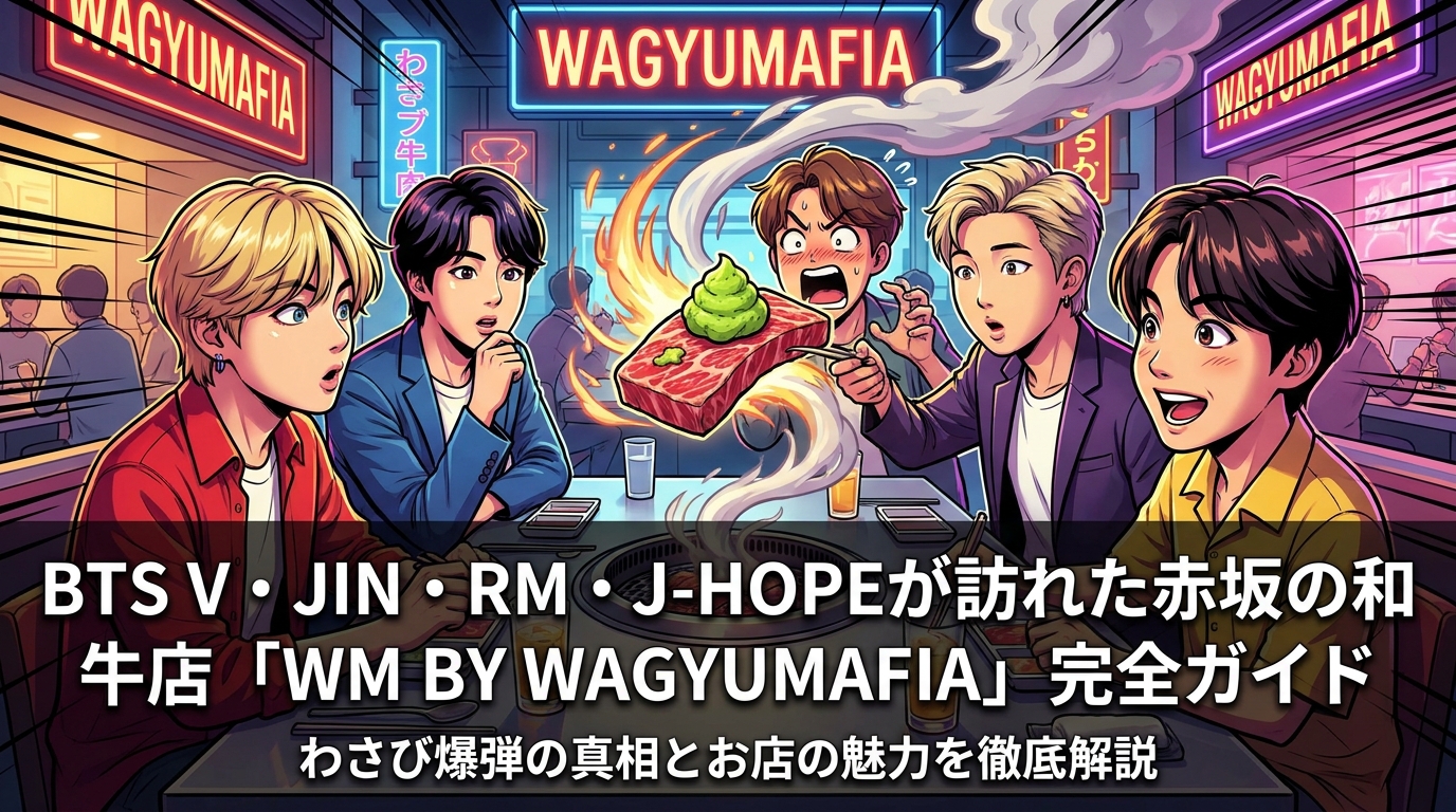 BTS V・JIN・RM・J-HOPEが訪れた赤坂の和牛店「WM BY WAGYUMAFIA」完全ガイド|わさび爆弾の真相とお店の魅力を徹底解説