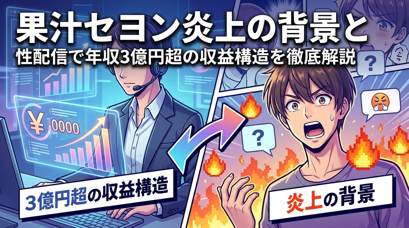 果汁セヨン炎上の背景と性配信で年収3億円超の収益構造を徹底解説