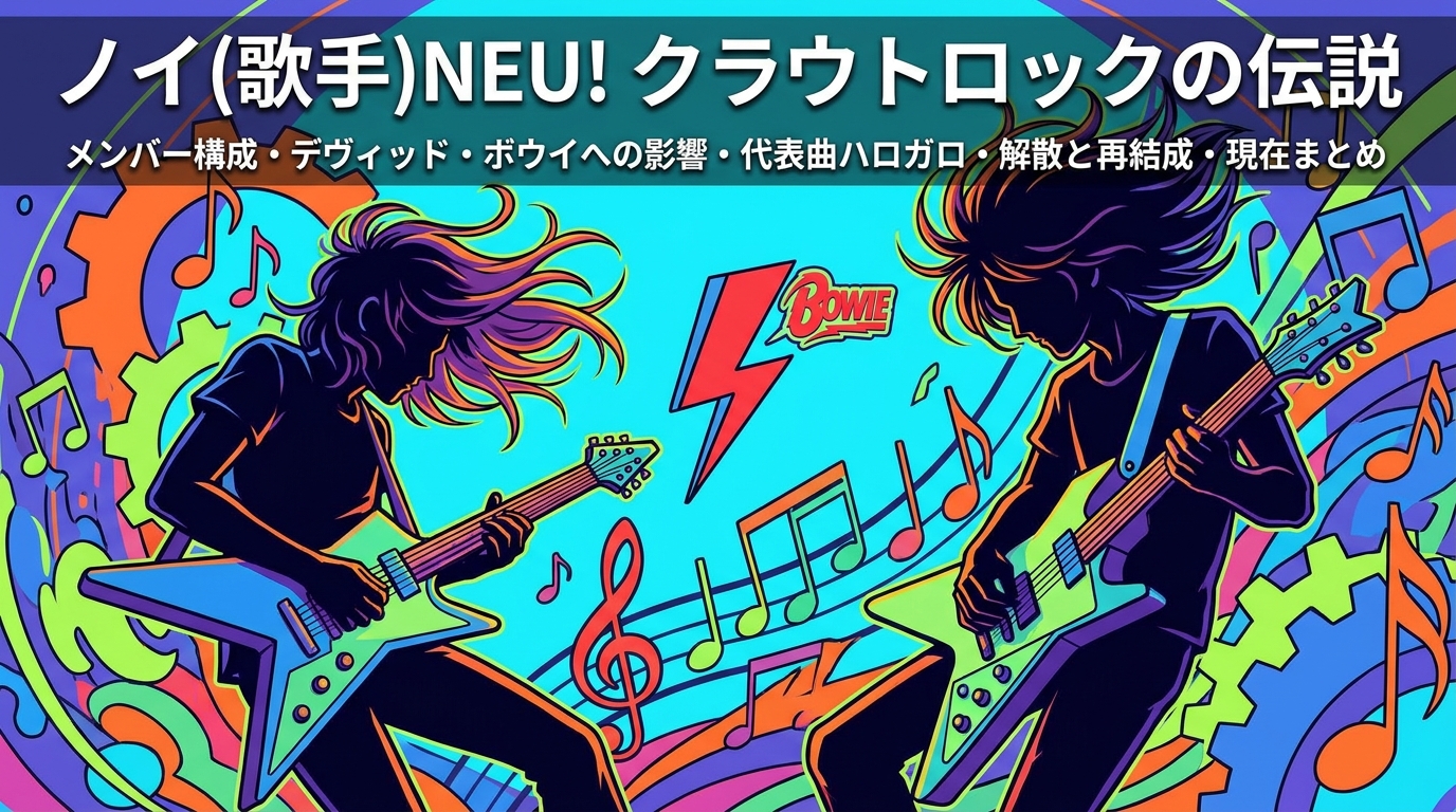 ノイ(歌手)NEU!クラウトロックの伝説・メンバー構成・デヴィッド・ボウイへの影響・代表曲ハロガロ・解散と再結成・現在まとめ