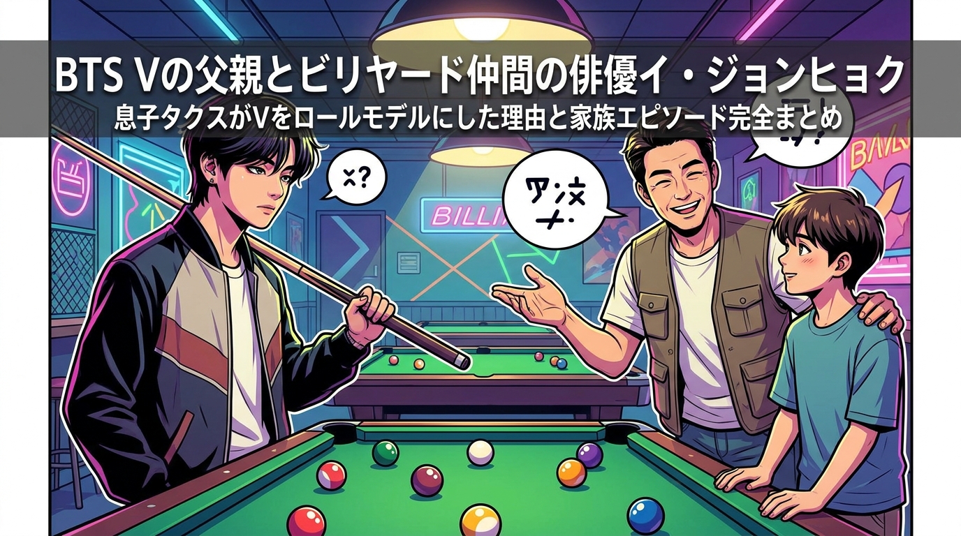 BTS Vの父親とビリヤード仲間の俳優イ・ジョンヒョク―息子タクスがVをロールモデルにした理由と家族エピソード完全まとめ