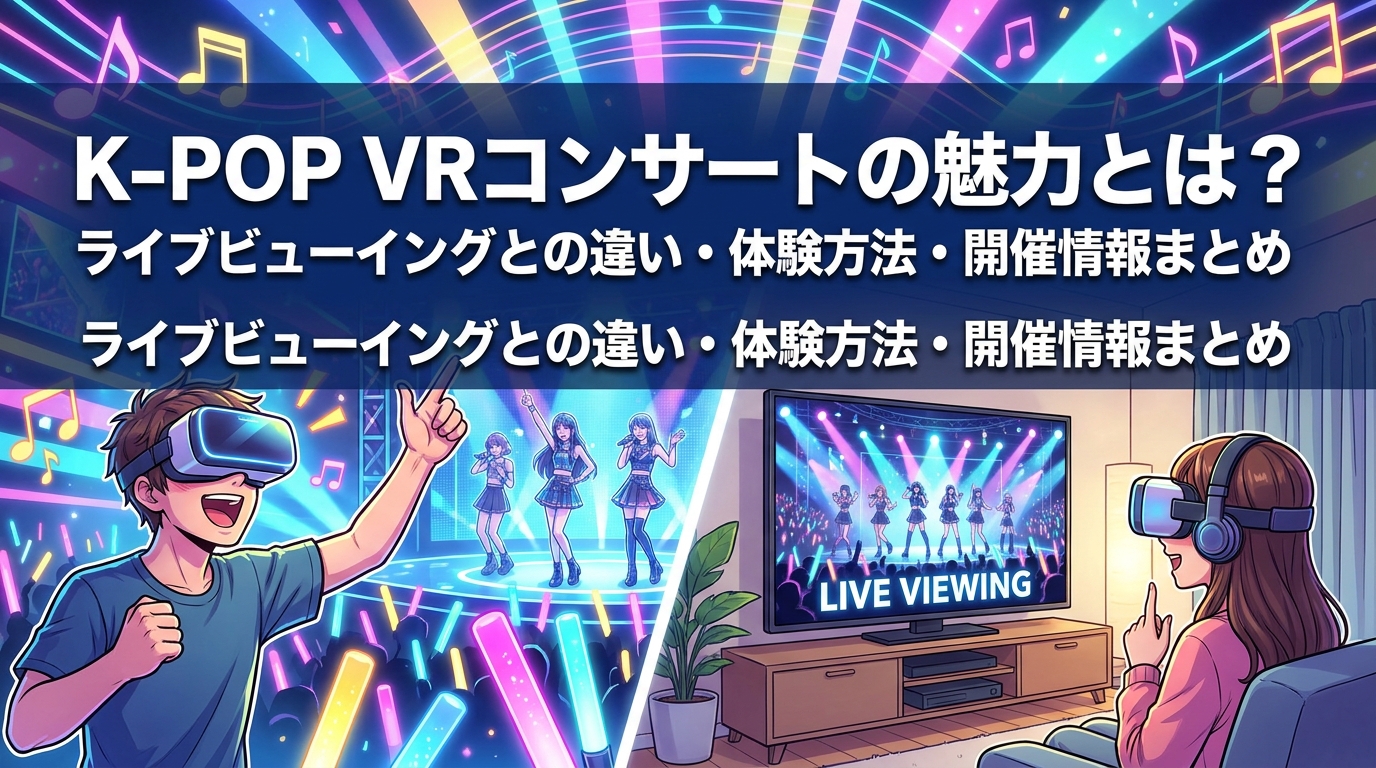 K-POP VRコンサートの魅力とは?ライブビューイングとの違い・体験方法・開催情報まとめ