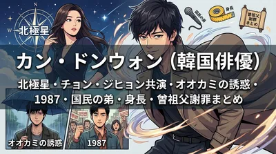 カン・ドンウォン(韓国俳優)北極星・チョン・ジヒョン共演・オオカミの誘惑・1987・国民の弟・身長・曾祖父謝罪まとめ