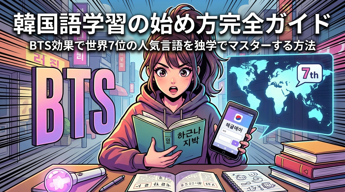 韓国語学習の始め方完全ガイド|BTS効果で世界7位の人気言語を独学でマスターする方法