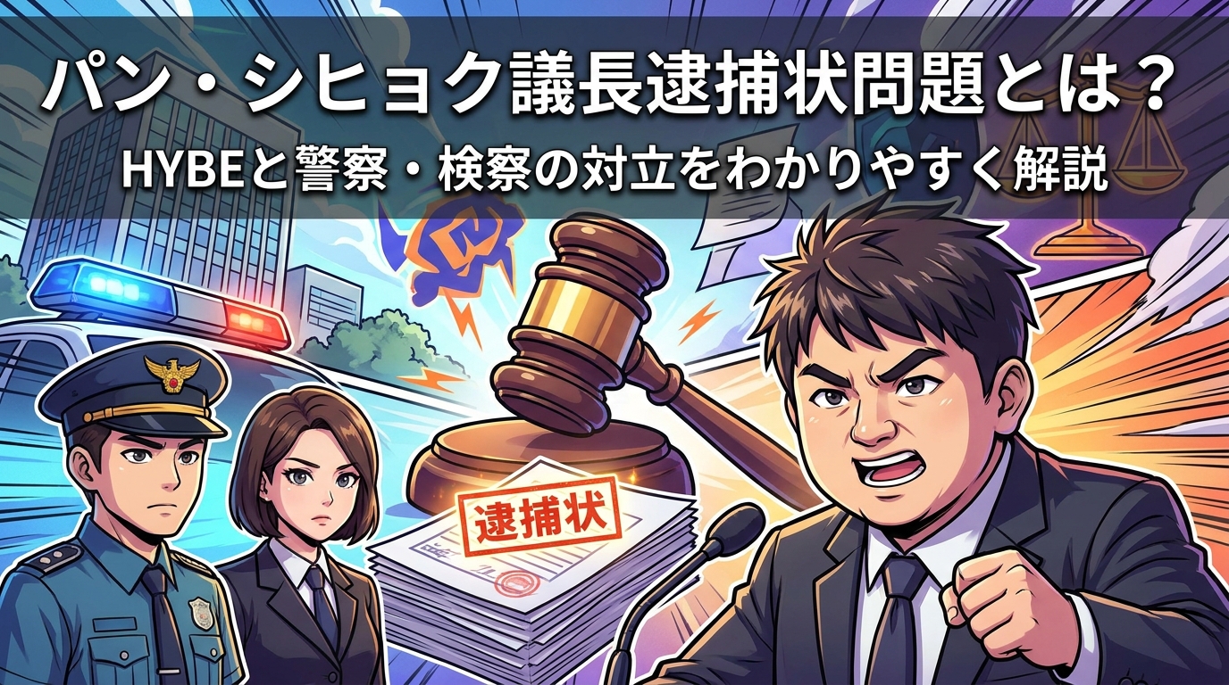 パン・シヒョク議長逮捕状問題とは？HYBEと警察・検察の対立をわかりやすく解説