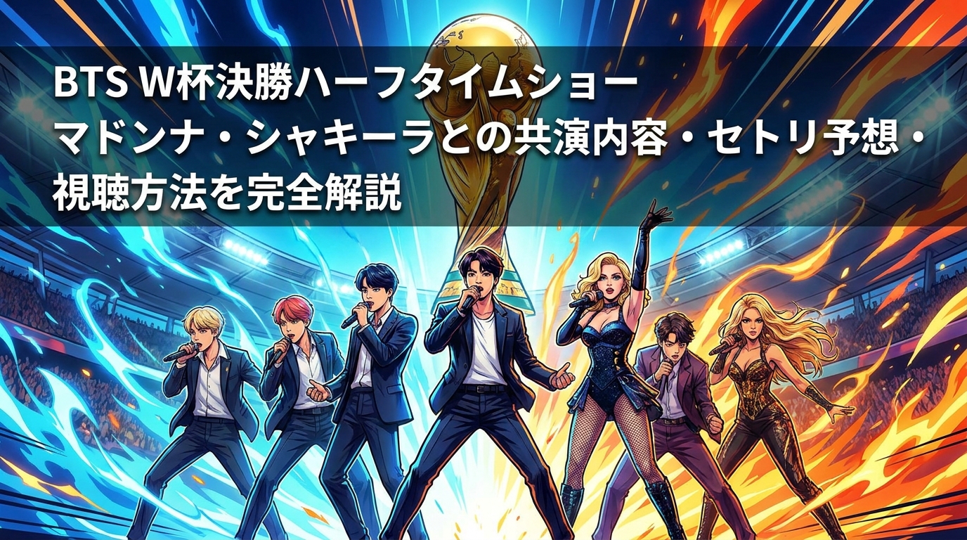 BTS W杯決勝ハーフタイムショー|マドンナ・シャキーラとの共演内容・セトリ予想・視聴方法を完全解説