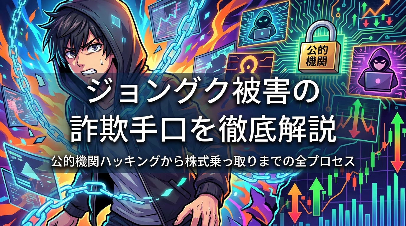 ジョングク被害の詐欺手口を徹底解説|公的機関ハッキングから株式乗っ取りまでの全プロセス