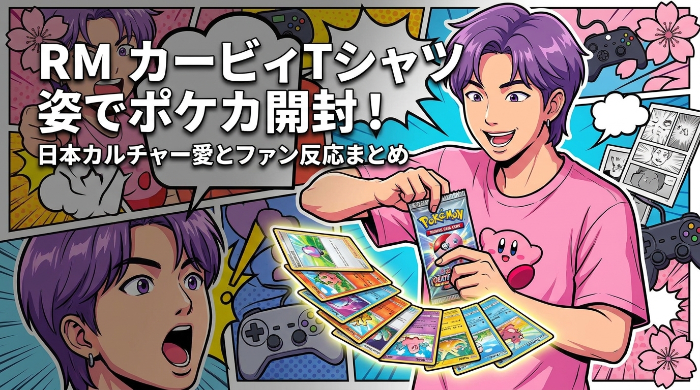 RM カービィTシャツ姿でポケカ開封!日本カルチャー愛とファン反応まとめ