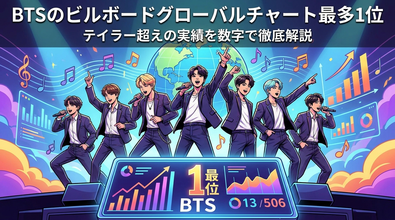 BTSのビルボードグローバルチャート最多1位|テイラー超えの実績を数字で徹底解説