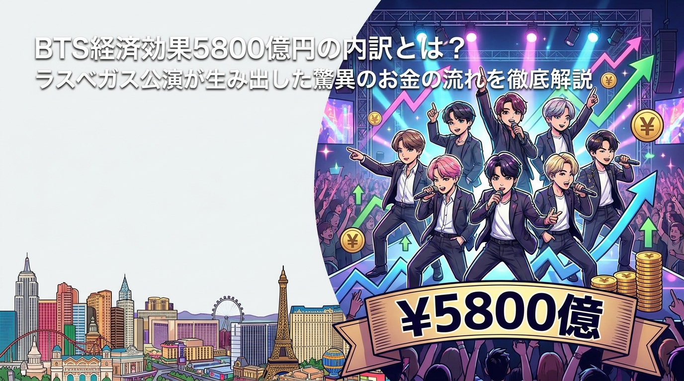BTS経済効果5800億円の内訳とは?ラスベガス公演が生み出した驚異のお金の流れを徹底解説