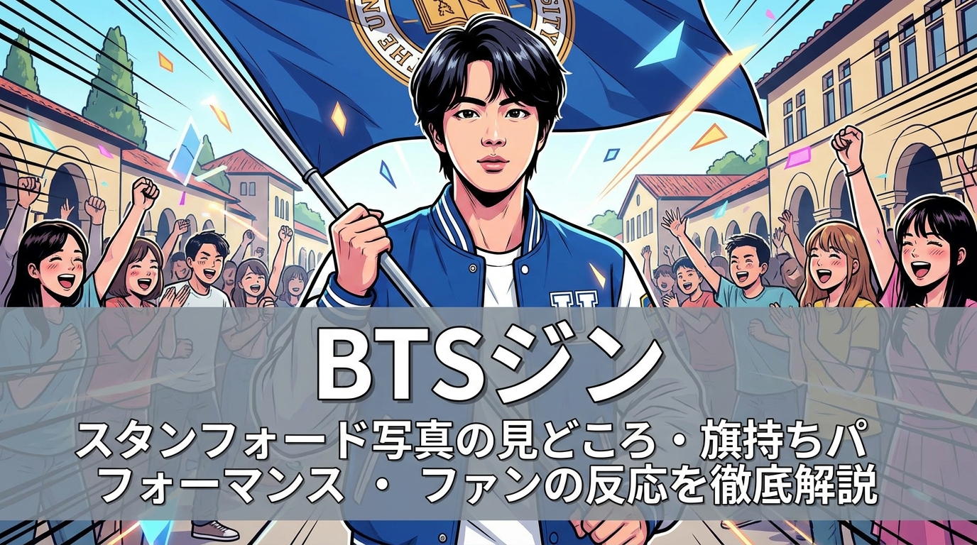 BTSジン スタンフォード写真の見どころ・旗持ちパフォーマンス・ファンの反応を徹底解説