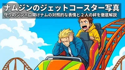 ナムジンのジェットコースター写真|守りのジン×口開けナムの対照的な表情と2人の絆を徹底解説