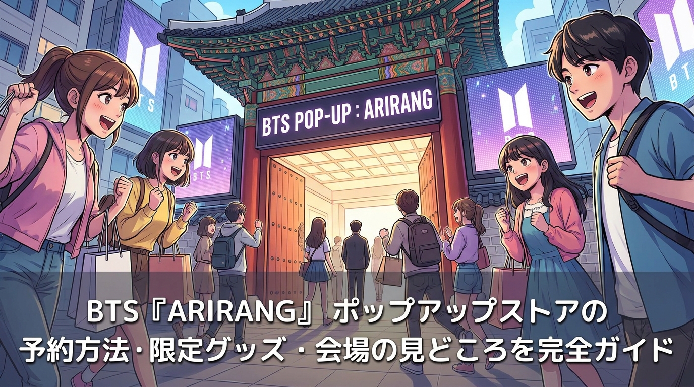 BTS『ARIRANG』ポップアップストアの予約方法・限定グッズ・会場の見どころを完全ガイド