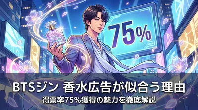 BTSジン 香水広告が似合う理由｜得票率75％獲得の魅力を徹底解説