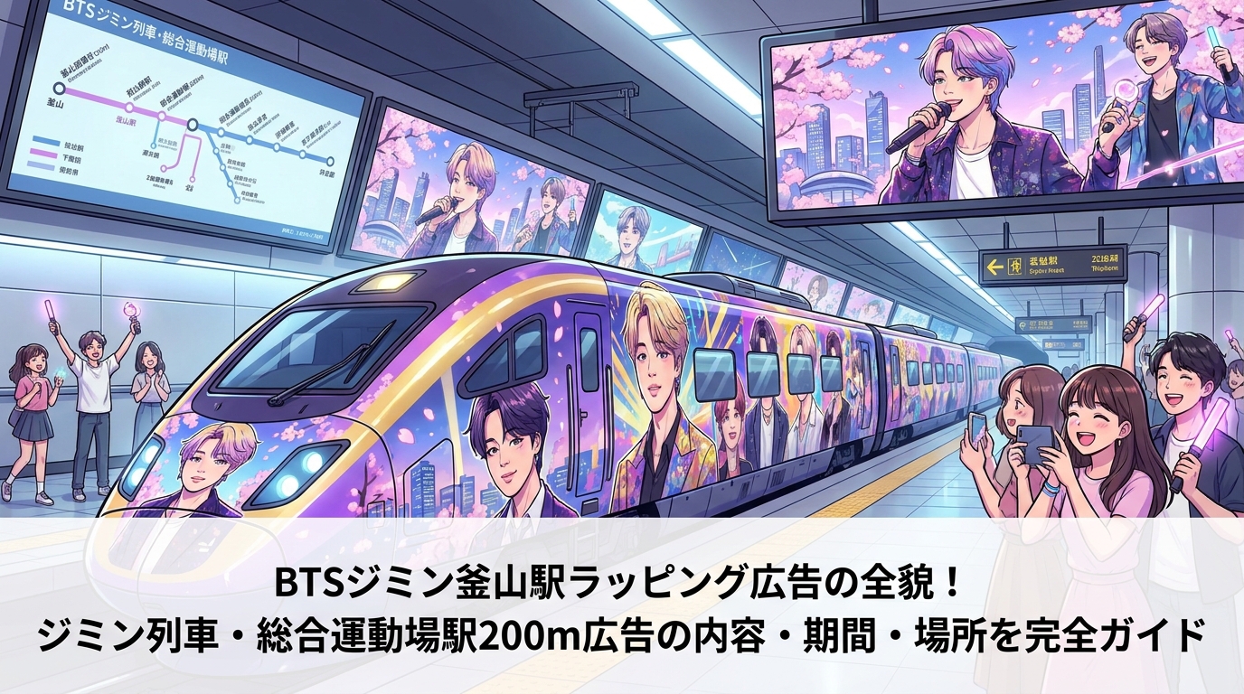 BTSジミン釜山駅ラッピング広告の全貌!ジミン列車・総合運動場駅200m広告の内容・期間・場所を完全ガイド