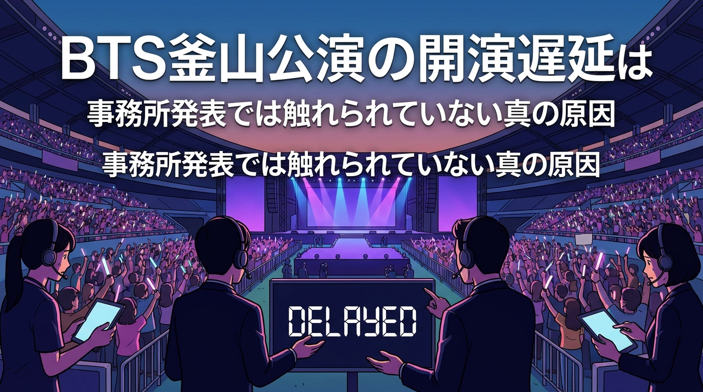 BTS釜山公演の開演遅延はなぜ起きた?事務所発表では触れられていない真の原因とは