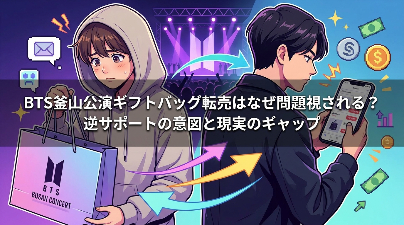 BTS釜山公演ギフトバッグ転売はなぜ問題視される?逆サポートの意図と現実のギャップ