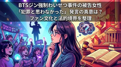 BTSジン強制わいせつ事件の被告女性「犯罪と思わなかった」発言の真意は？ファン文化と法的境界を整理