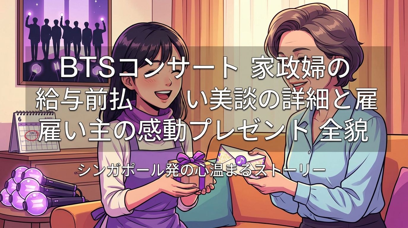 BTSコンサート 家政婦の給与前払い美談の詳細と雇い主の感動プレゼント全貌