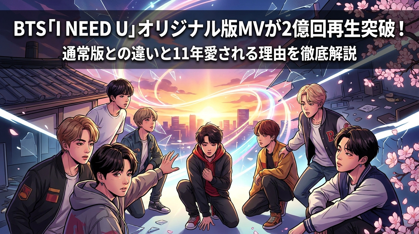 BTS「I NEED U」オリジナル版MVが2億回再生突破!通常版との違いと11年愛される理由を徹底解説