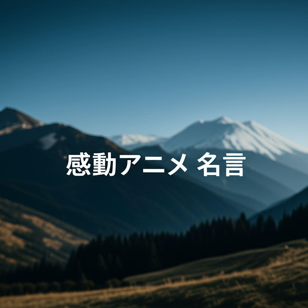 感動アニメの名言ランキングTOP10！心に響く泣ける言葉が人生を変える！