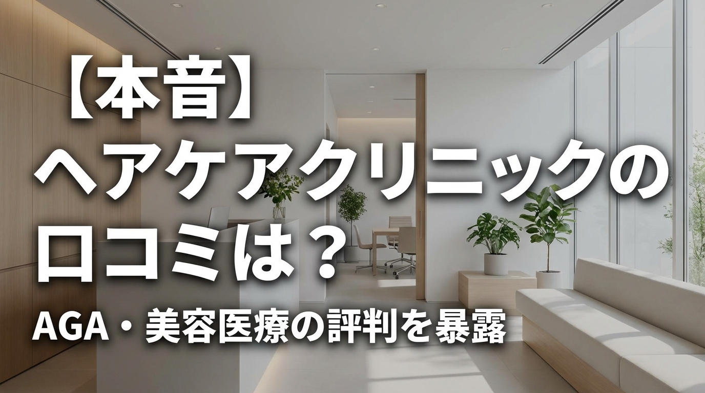【本音】ヘアケアクリニックの口コミは？AGA・美容医療の評判を暴露
