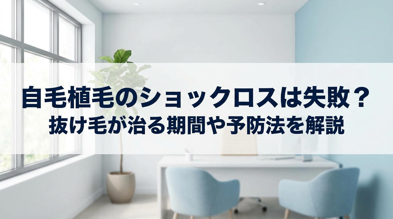 自毛植毛のショックロスは失敗?抜け毛が治る期間や予防法を解説