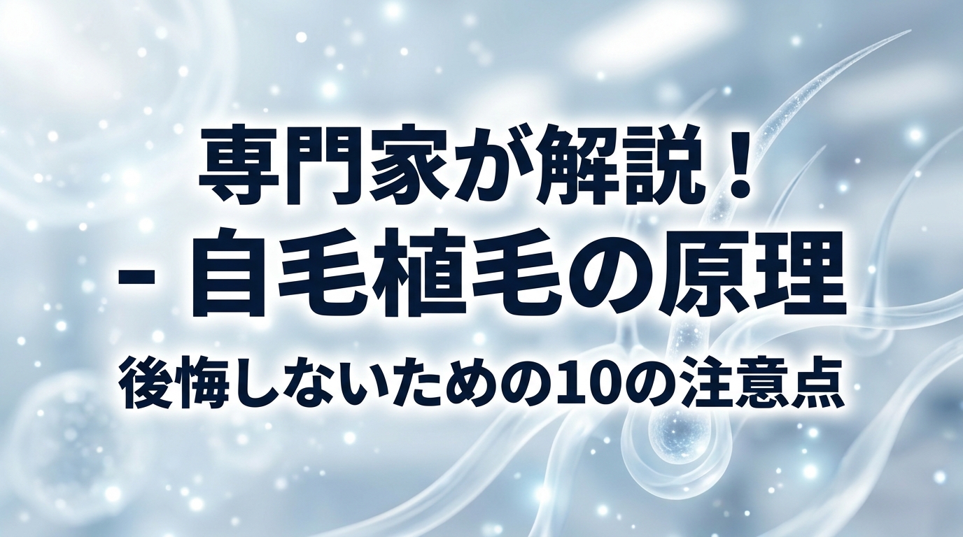 専門家が解説！自毛植毛の原理と後悔しないための10の注意点