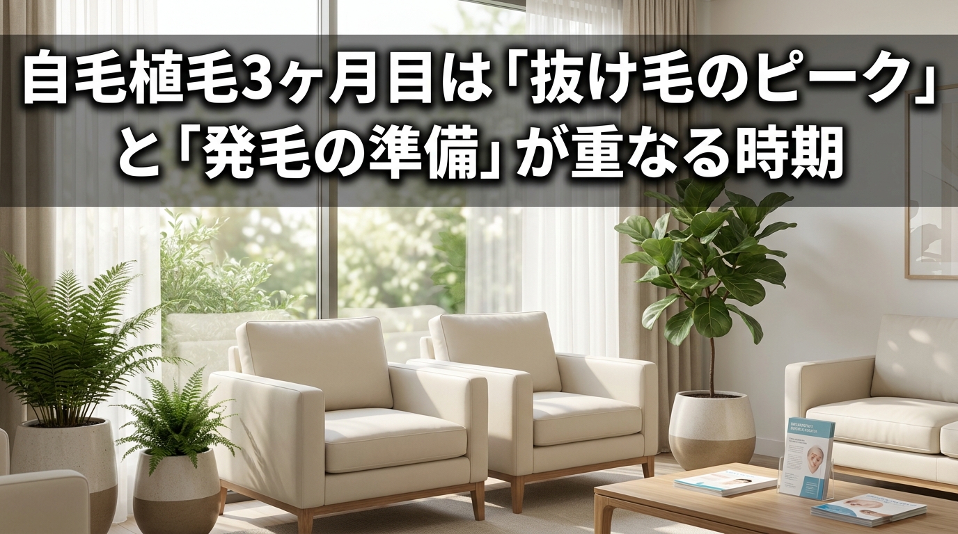 1. 自毛植毛3ヶ月目は「抜け毛のピーク」と「発毛の準備」が重なる時期