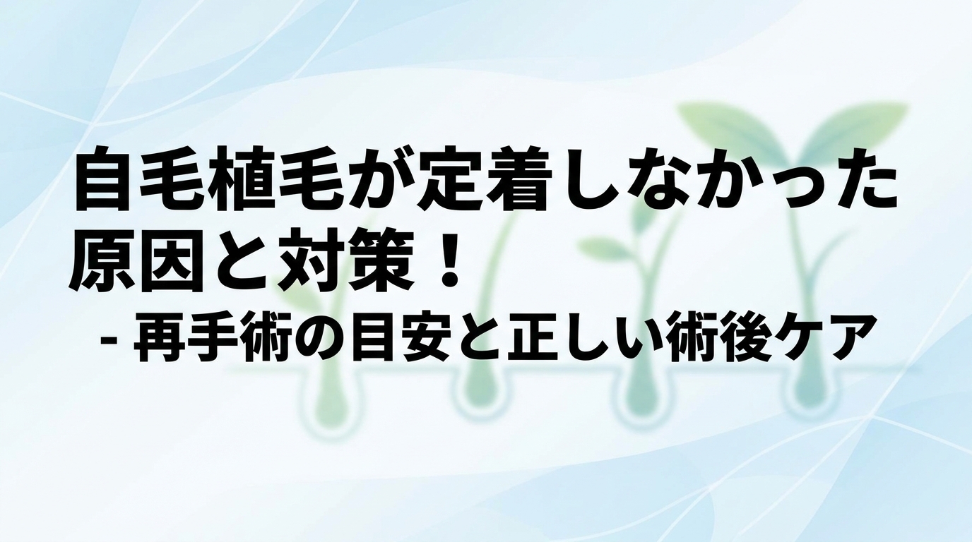 自毛植毛が定着しなかった原因と対策!再手術の目安と正しい術後ケア