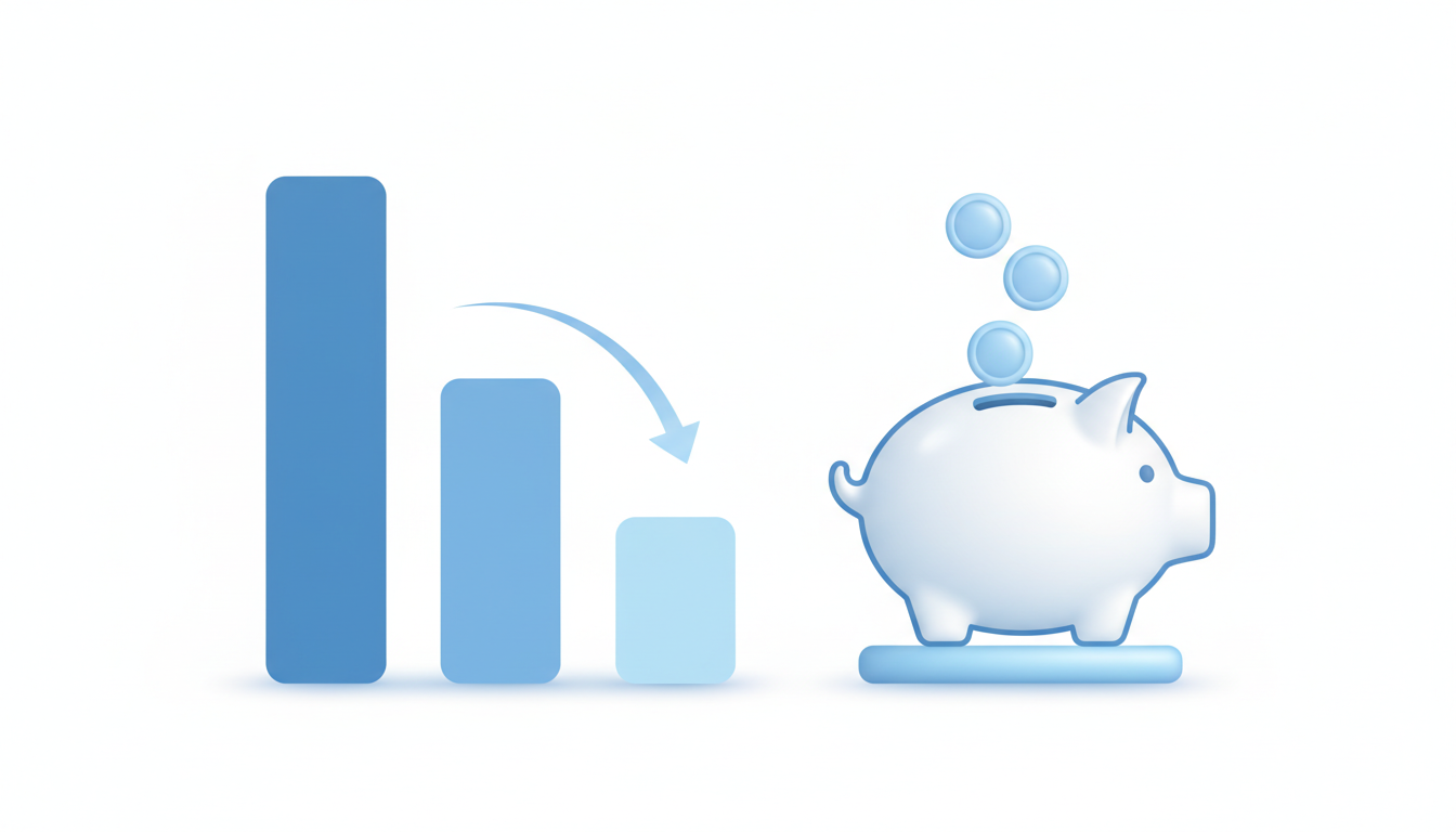 A conceptual and minimalist illustration representing cost-effectiveness and savings. Features a sty
