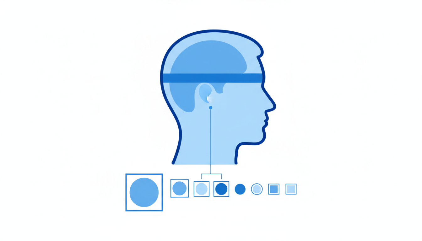 男性の頭部シルエットを用いた、植毛エリア別のインフォグラフィック。M字部分や生え際など、症状に合わせて必要なグラフト数や範囲を視覚化した、シンプルで理解しやすいデータビジュアライゼーション。青と白の清