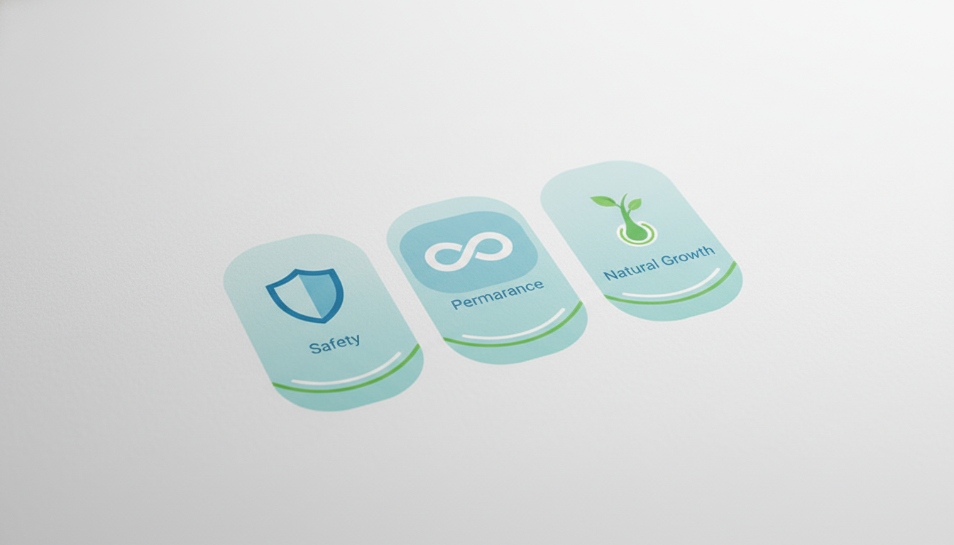 A high-quality infographic-style illustration presenting three major benefits of hair transplantatio